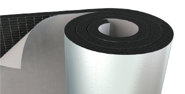 Каучуковая рулонная изоляция 6 х 1000, самоклеющаяся с адюминиевым покрытием, 6 мм